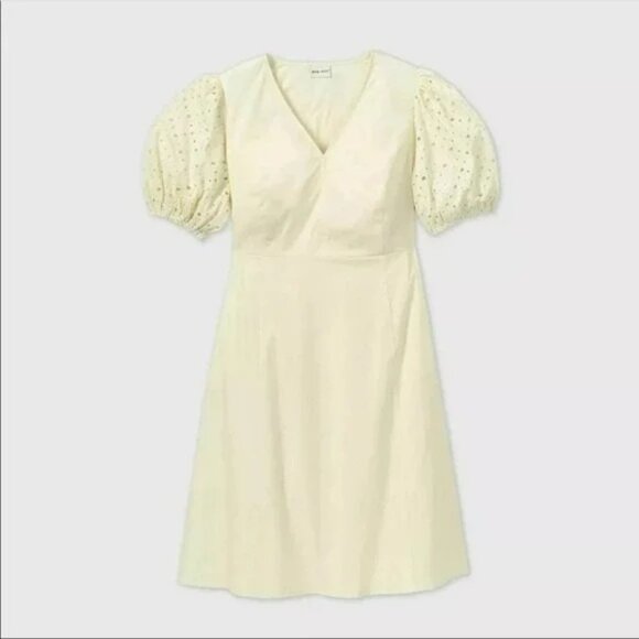 Ava & Viv White Eyelet Short Sleeve Dress New - Picture 1 of 3